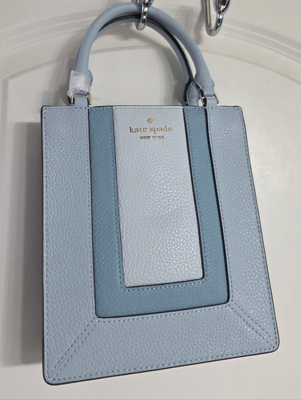 New with Tags kate spade New York Two-Tone Blue and White Leather Mini Tote
